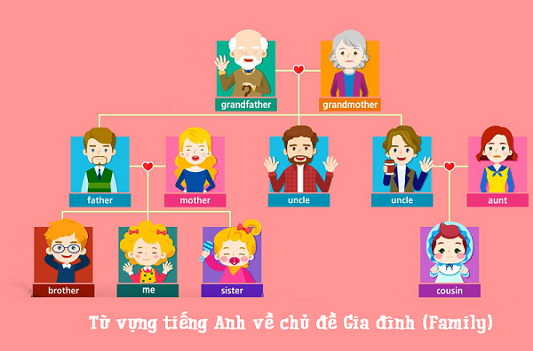 Từ vựng tiếng Anh theo chủ đề cho trẻ em về gia đình